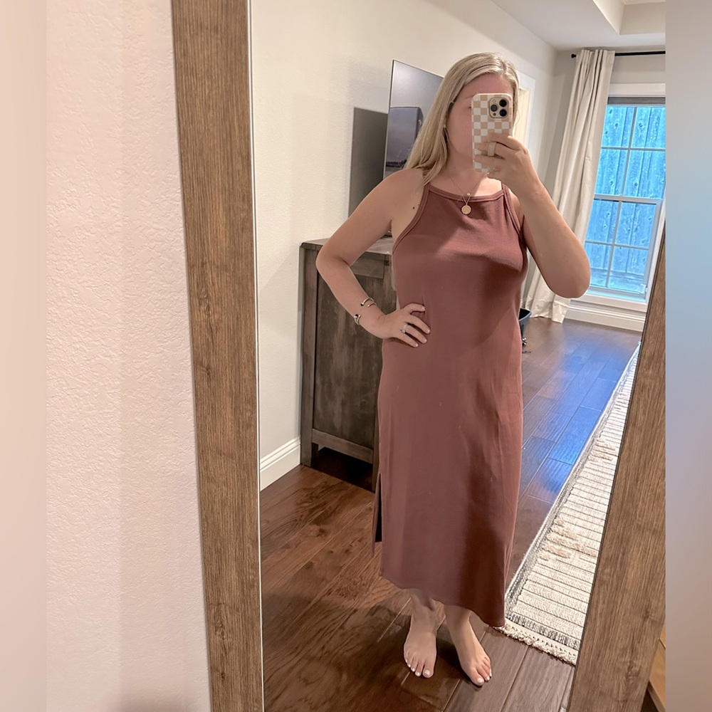 Old navy rust side split midi dress
